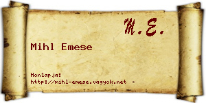 Mihl Emese névjegykártya